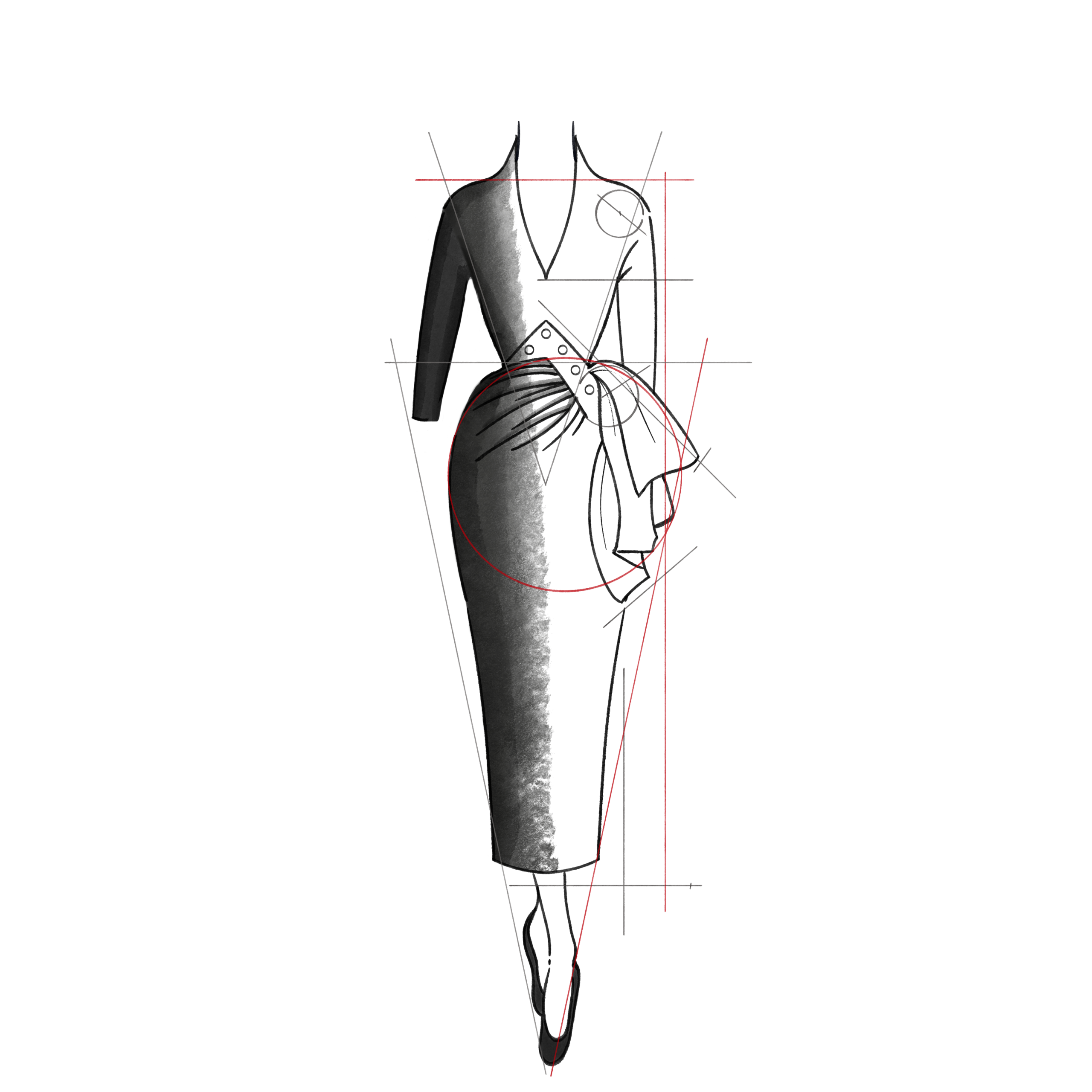 Pierre Balmain, Jolie Madame (1950-55). Ilustración: Ana Fernández Pacheco